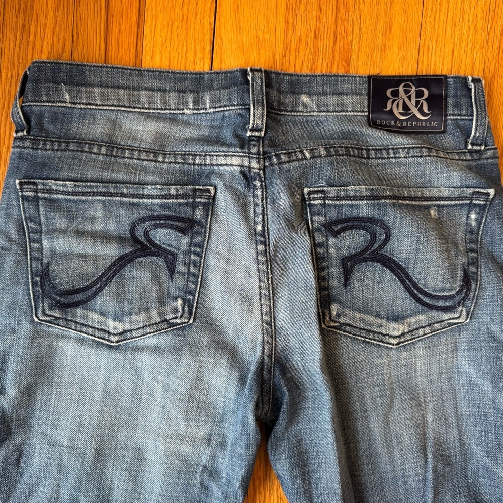 Rock & Republic Y2K Low Rise Flare Premium Denim Size 28 - Picture 4 of 6